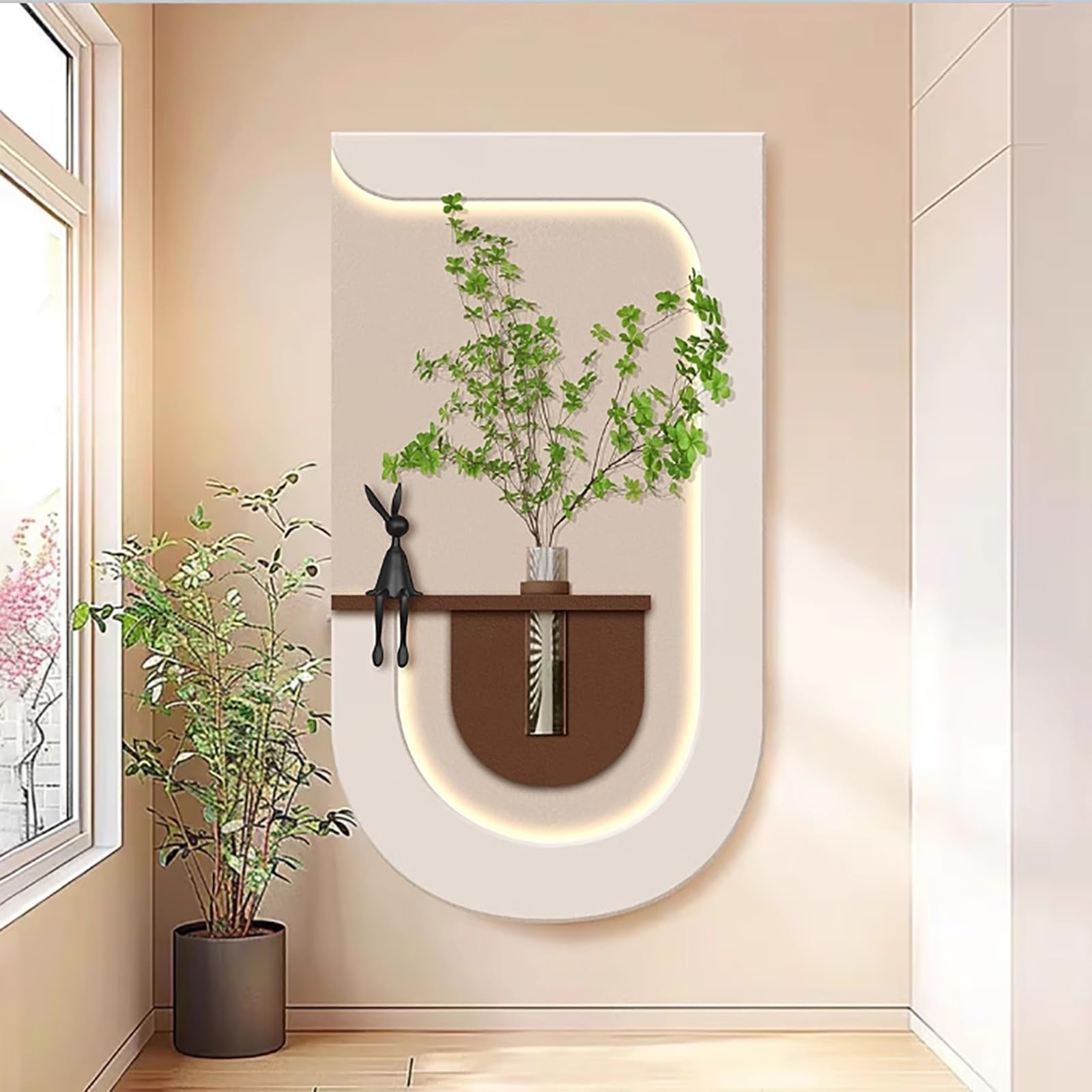 Amazon.co.jp: 3D 砂岩の装飾壁画、吊り絵画壁彫刻 、LEDライト付き